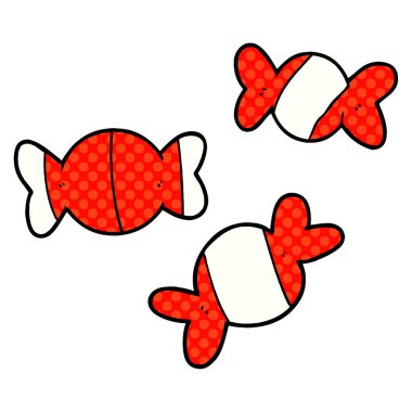 vektör çizim karikatür şeker sarılmış