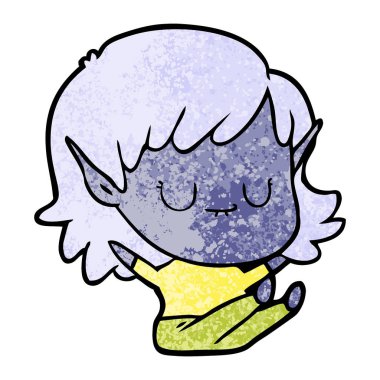 vektör çizim karikatür elf kızı