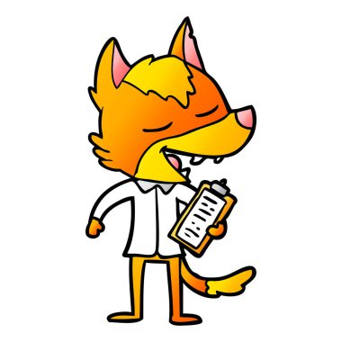 Tilki çizgi film karakteri vektör çizim