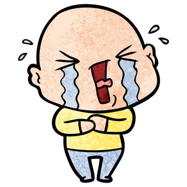 çizgi film ağlayan kel adam