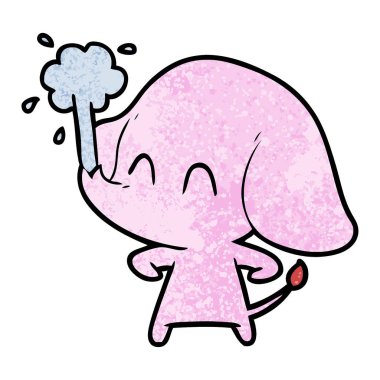 vektör çizim sevimli çizgi fil