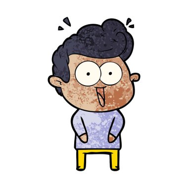 vektör çizim karikatür dostum heyecanlı