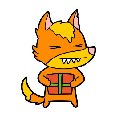 Tilki çizgi film karakteri ile hediye