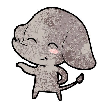 vektör çizim sevimli çizgi fil