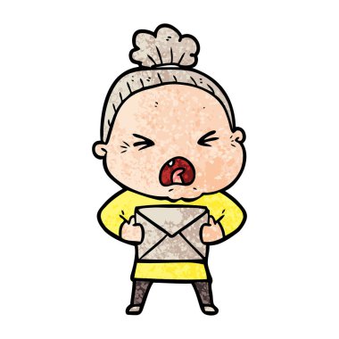 çizgi film kızgın yaşlı kadın