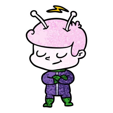 Dostu karikatür spaceman vektör çizim