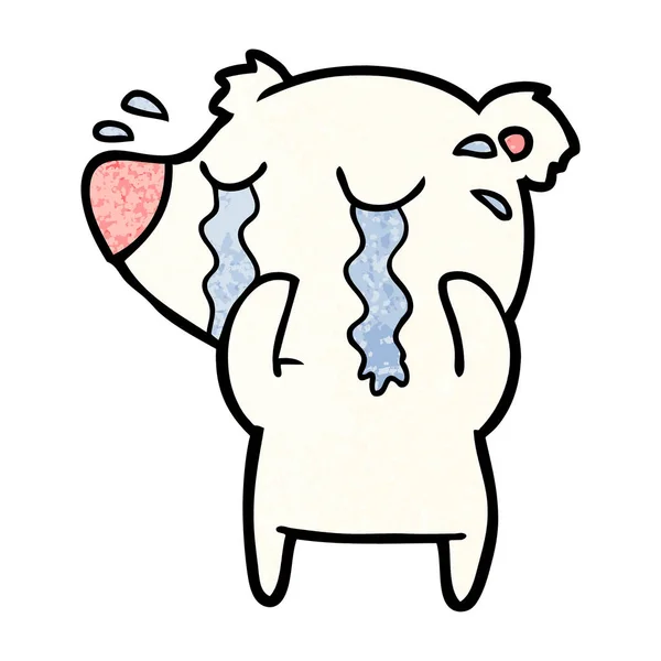 Trauriger Kleiner Eisbär Cartoon — Stockvektor