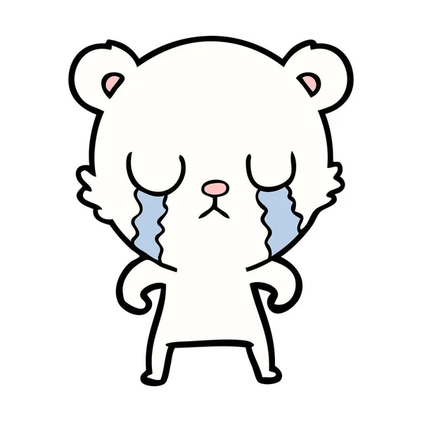 Sad Little Polar Bear Cartoon — Stock Vector