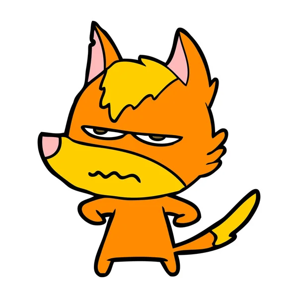 愤怒的狐狸卡通人物 — 图库矢量图片