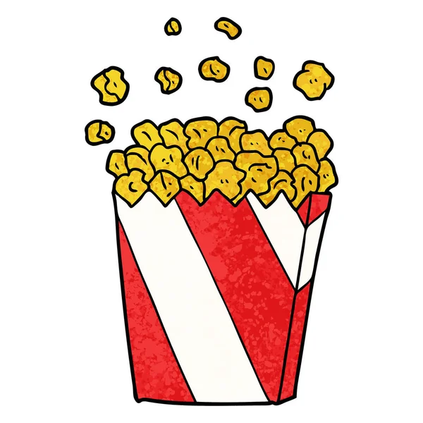 Vektorillustration Tecknad Film Popcorn — Stock vektor