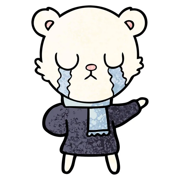 Desenho Animado Urso Polar Chorando — Vetor de Stock