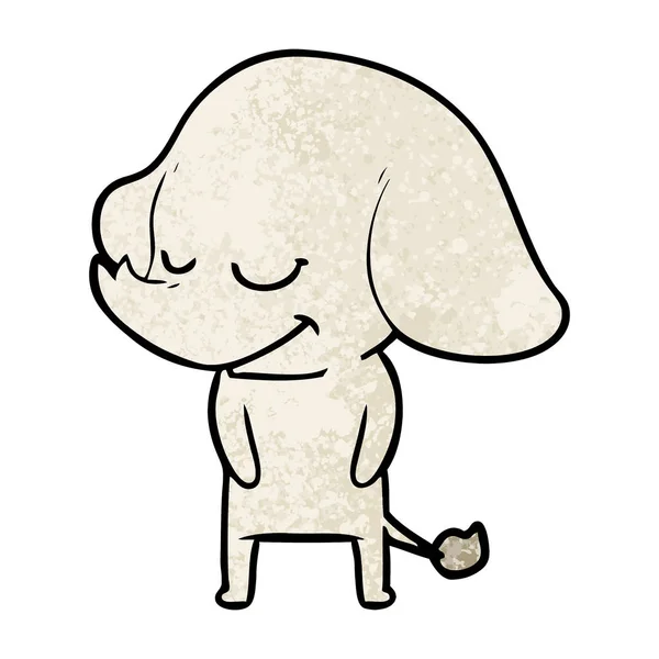 Ilustração Vetorial Desenho Animado Elefante Sorridente —  Vetores de Stock