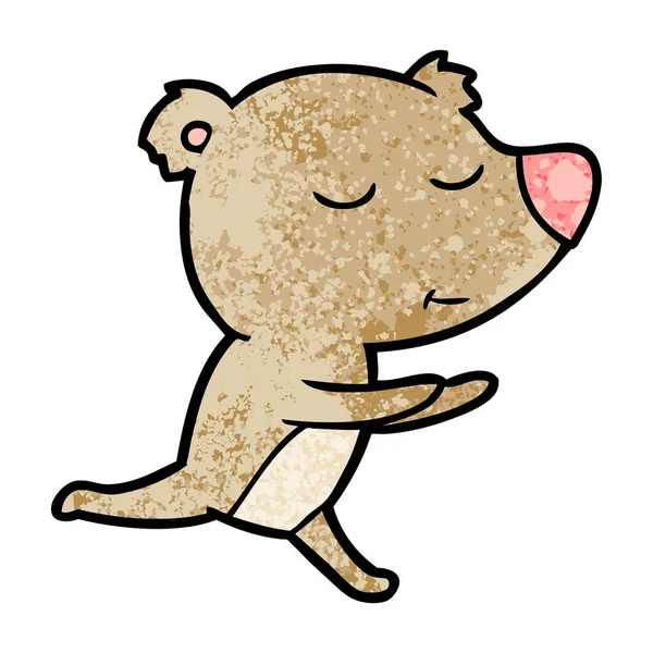 Glücklicher Cartoon Bär Läuft — Stockvektor