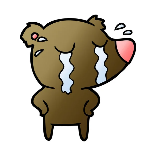 Huilen Bear Cartoon Chraracter — Stockvector