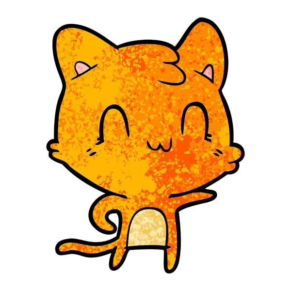 Illustration Vectorielle Dessin Animé Chat Heureux — Image vectorielle