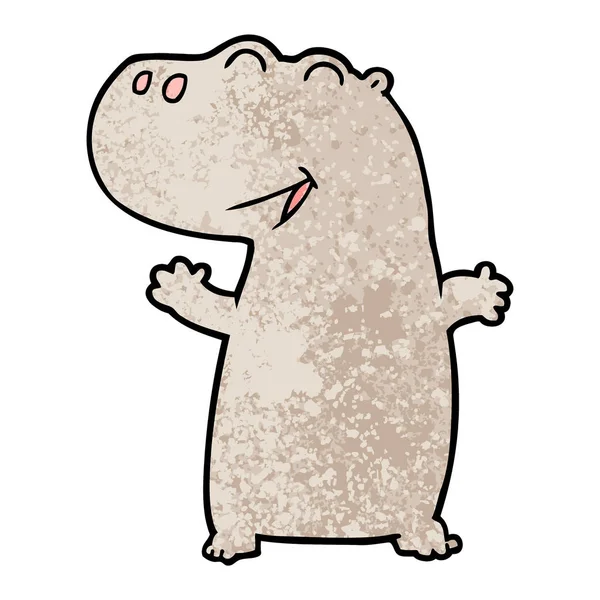 Vector Illustratie Van Cartoon Hippopotamus — Stockvector
