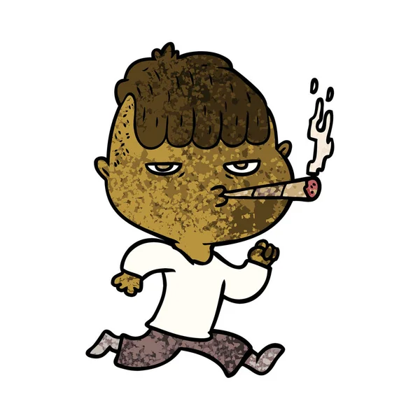 Εικονογράφηση Διάνυσμα Καρτούν Ανθρώπου Κάπνισμα — Διανυσματικό Αρχείο