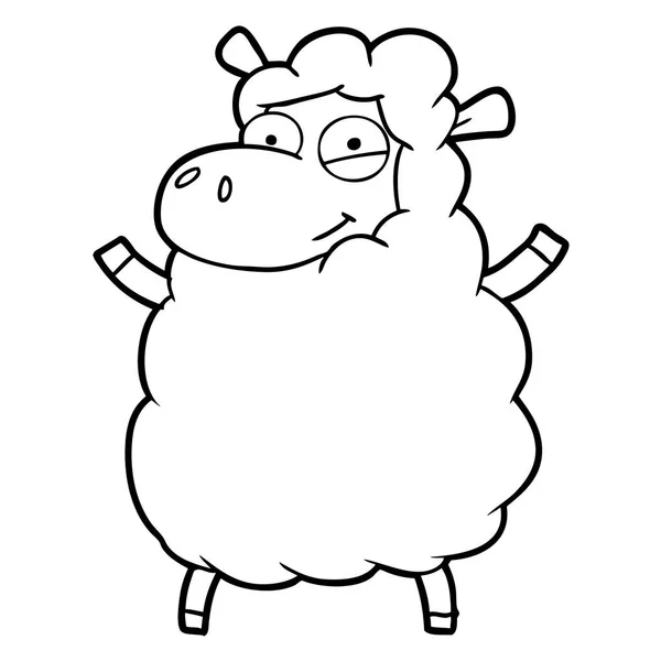 Vector Illustration Cartoon Sheep — Stock Vector