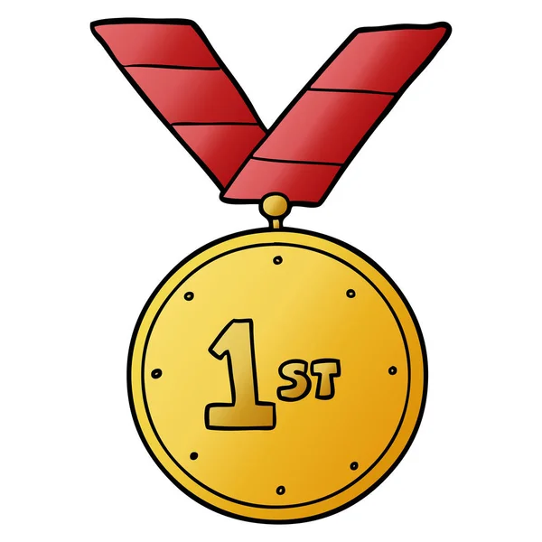 Illustration Vectorielle Médaille Sport Dessin Animé — Image vectorielle