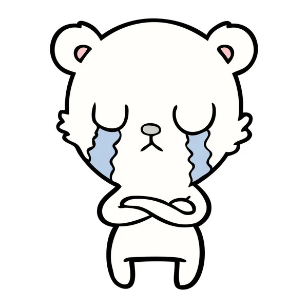 Triste Petit Ours Polaire Dessin Animé — Image vectorielle