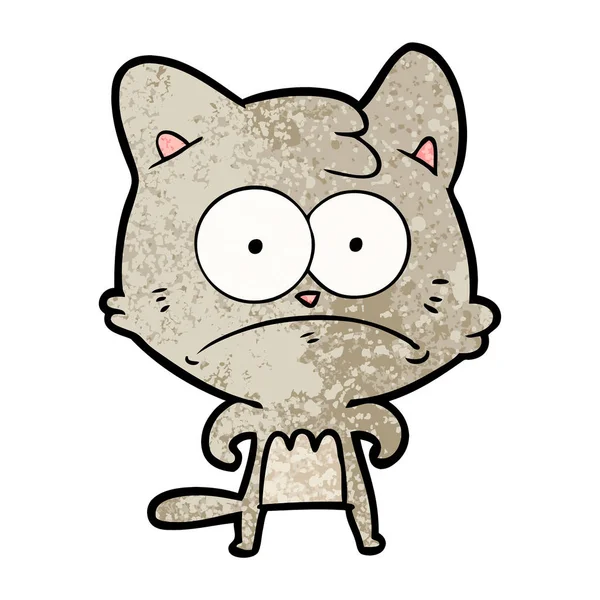 Vector Εικονογράφηση Της Νευρικός Γάτα Γελοιογραφία — Διανυσματικό Αρχείο