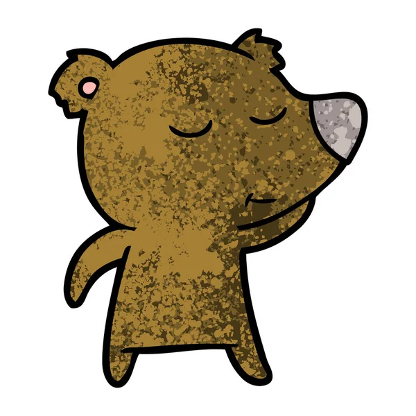 Ilustração Vetorial Urso Feliz Dos Desenhos Animados —  Vetores de Stock