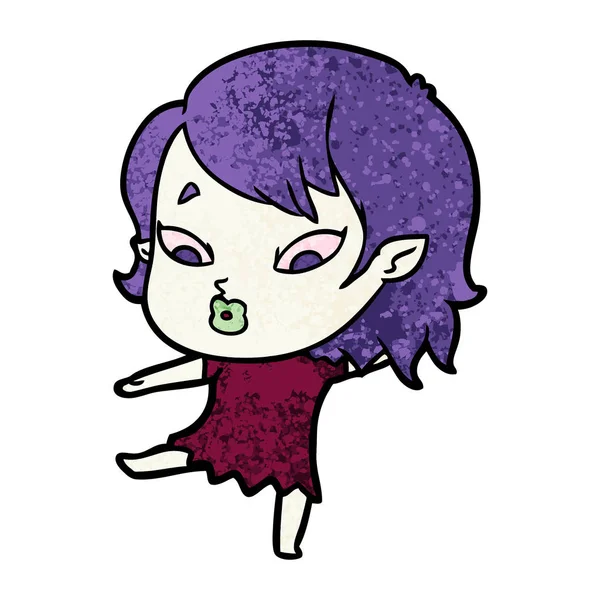 Cute Cartoon Vampire Girl — Stock Vector