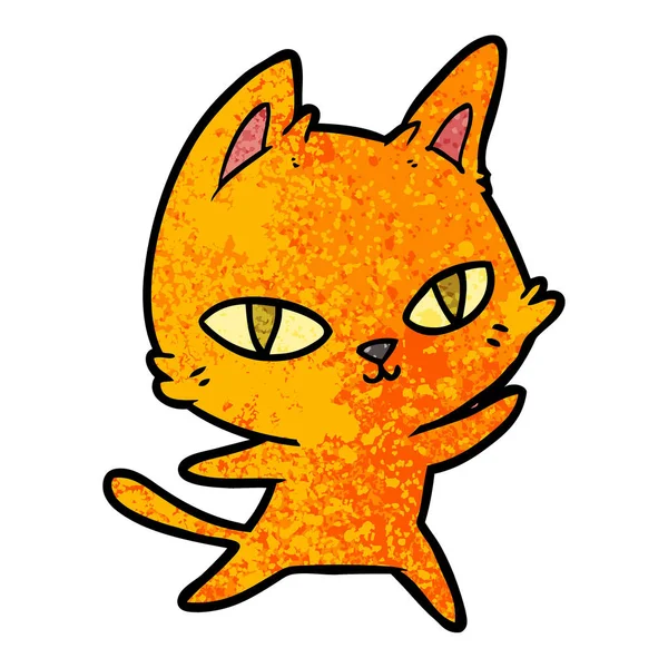漫画猫凝視のベクトル図 — ストックベクタ