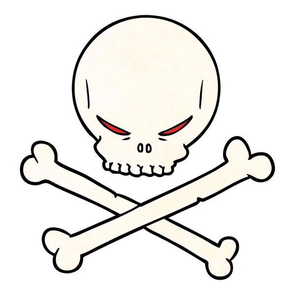 Cartoon Skull Crossbones — Stock Vector