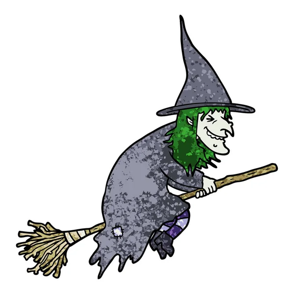 卡通女巫的扫帚 — 图库矢量图片