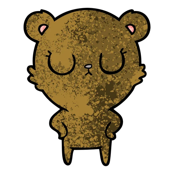 Vektorillustration Des Friedlichen Cartoon Bären — Stockvektor