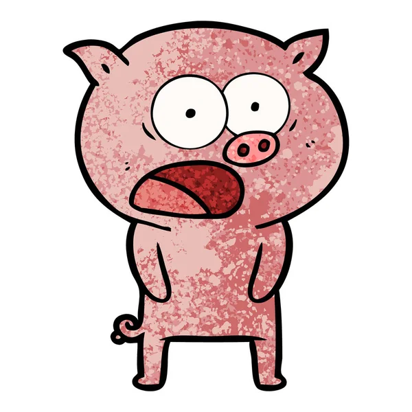 Ilustrație Vectorială Strigătelor Porc Desene Animate — Vector de stoc