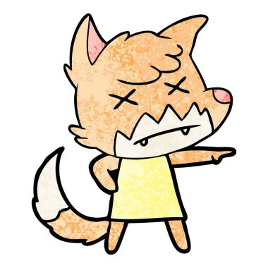 Tilki çizgi film karakteri vektör çizim