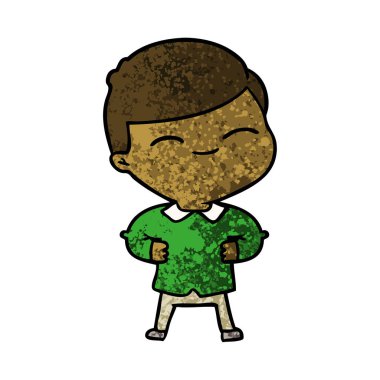 vektör çizim karikatür kız gülümseyerek