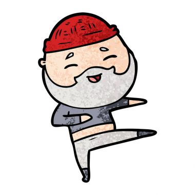 mutlu sakallı adam vektör çizim
