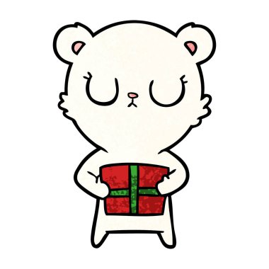 Kutup ayısı Noel mevcut karikatür ile