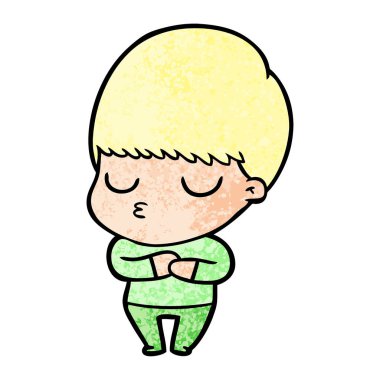 vektör çizim karikatür sakin çocuk