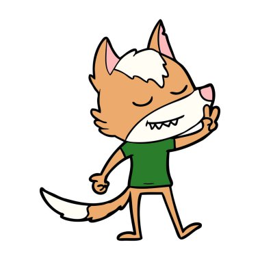 Tilki çizgi film karakteri vektör çizim