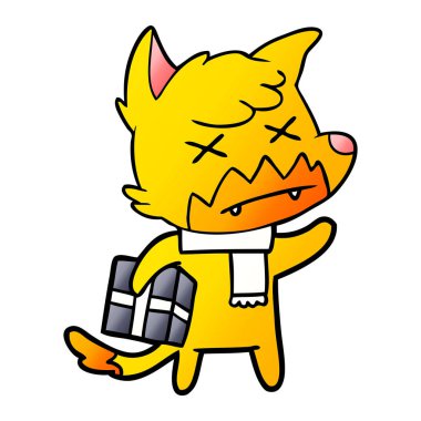 Tilki çizgi film karakteri ile hediye