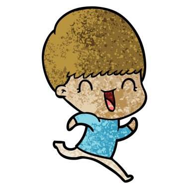 mutlu çizgi film çocuk vektör çizim