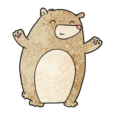 mutlu karikatür ayı vektör çizim