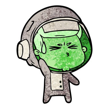 vektör çizim karikatür astronot vurguladı