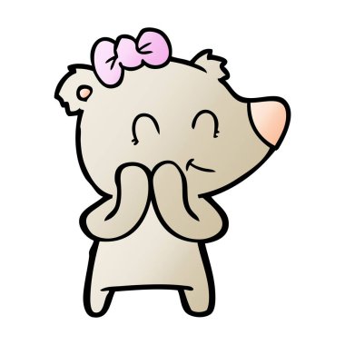 ayı çizgi film karakteri vektör çizim 