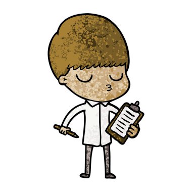 vektör çizim karikatür sakin çocuk