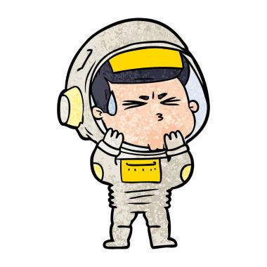 vektör çizim karikatür astronot vurguladı