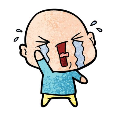 çizgi film ağlayan kel adam