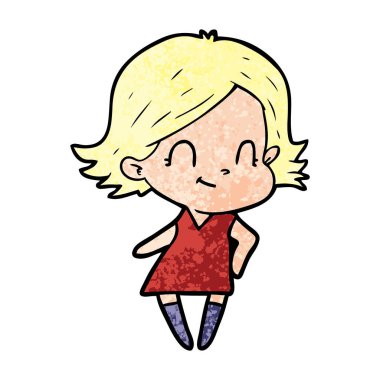 vektör çizim karikatür dostça kız