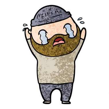 sakallı adam ağlıyor çizgi film