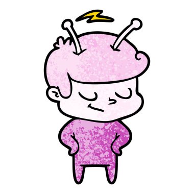 Dostu karikatür spaceman vektör çizim