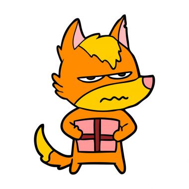 Tilki çizgi film karakteri ile hediye